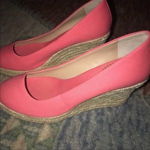 J. Crew Pink Espadrille Wedges